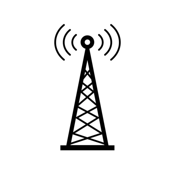 Ícone Torre Rádio Torre Comunicação Celular Ondas Rádio Celulares Vetor — Vetor de Stock