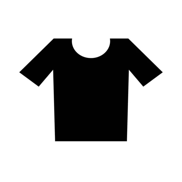 Shirt Col Rond Silhouette Icône Des Vêtements Vecteur Modifiable — Image vectorielle