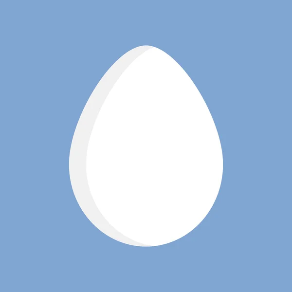 Значок Белого Яйца Плоском Дизайне Изолирован Синем Фоне Протеин Редактируемый — стоковый вектор