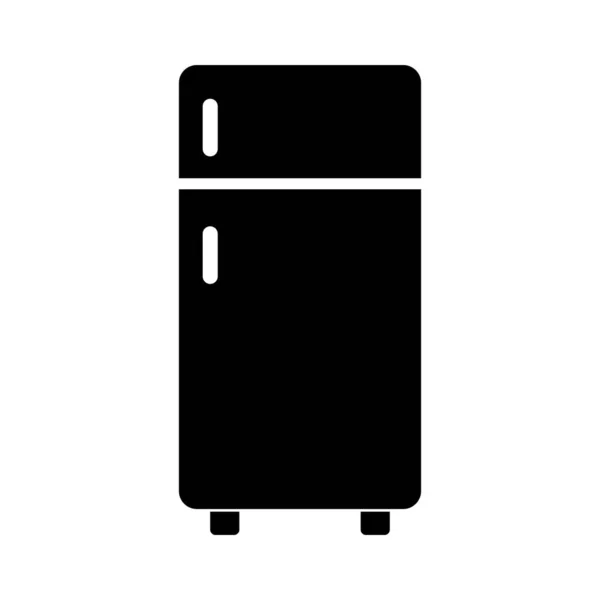Buzdolabı Silueti Mutfak Aletleri Buzdolabı Düzenlenebilir Vektör — Stok Vektör