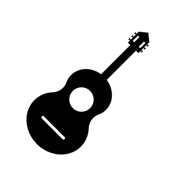 Ikone Der Gitarrensilhouette Musikinstrument Leistung Editierbarer Vektor — Stockvektor