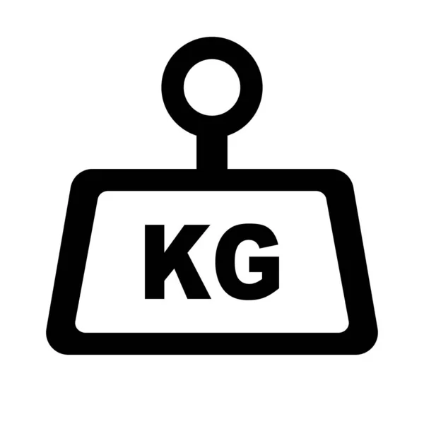 Ikon Kilogram Sederhana Berat Atau Massa Vektor Yang Dapat Diedit - Stok Vektor