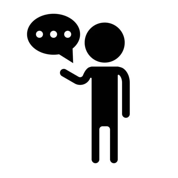 Talking Person Silhouette Icon Proposal Conversation Editable Vector — Stock Vector