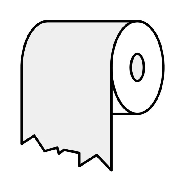 Rozerwana Ikona Rolki Papieru Toaletowego Wektor Edytowalny — Wektor stockowy