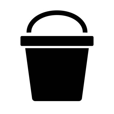 Kova siluet simgesi. Temizlik aleti. Düzenlenebilir vektör.