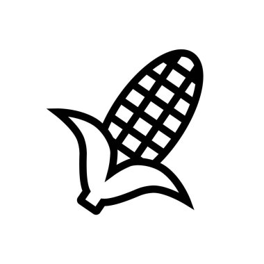 Basit mısır ve mısır ikonu. Sebze. Düzenlenebilir vektör.