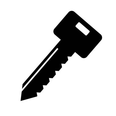 Anahtar siluet simgesi. Giriş anahtarı simgesi. Düzenlenebilir vektör.