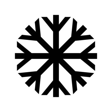 Kar tanesi silueti simgesi. Kış. Düzenlenebilir vektör.