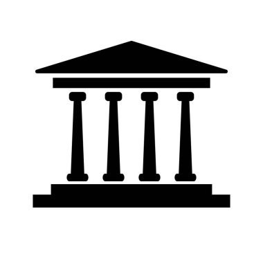 Antik Tapınak Simgesi. Miras. Müze. Düzenlenebilir vektör.