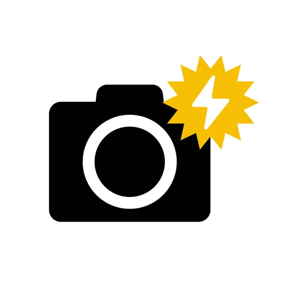 Camera Shooting Flash Icon Editable Vector — Stock Vector