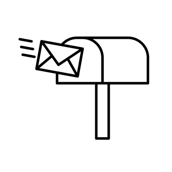 Post Einem Briefkasten Editierbarer Vektor — Stockvektor