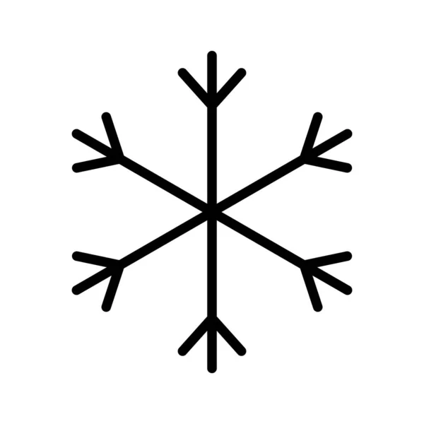 シンプルな雪の結晶アイコン 冬と寒さ 編集可能なベクトル — ストックベクタ