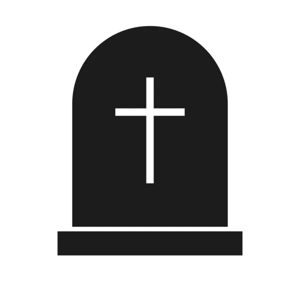Grave Silhouette Icon Tomb Death Editable Vector — Stock Vector