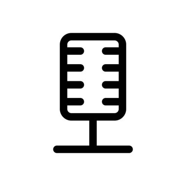 Eski mikrofon standı ve mikrofon. Düzenlenebilir vektör.