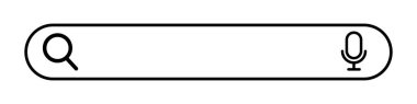 Sesli arama kutusu. İnternet arama çubuğu. Düzenlenebilir vektör.