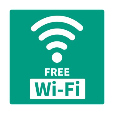 FreeWifi logosu ve Wi-Fi simgesi. Düzenlenebilir vektör.