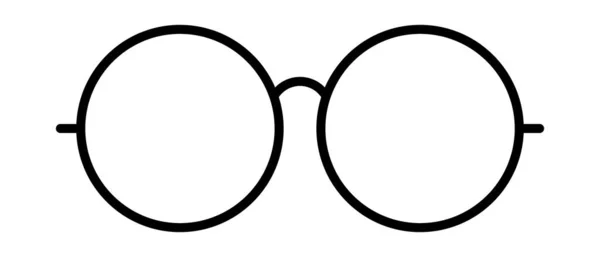 圆形边框眼镜 太阳镜 可编辑矢量 — 图库矢量图片