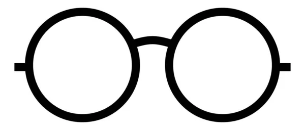 圆形边框眼镜轮廓图标 时尚配件 可编辑矢量 — 图库矢量图片