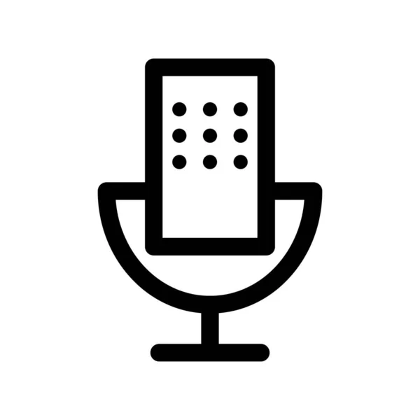 Simple Microphone Icon Symbol Karaoke Recording Editable Vector — Stock Vector