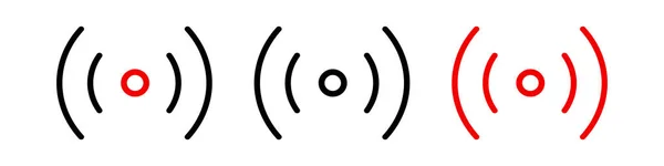 Набор Иконок Прямой Трансляции Радиоволн Прямая Интернет Трансляция Редактируемый Вектор — стоковый вектор