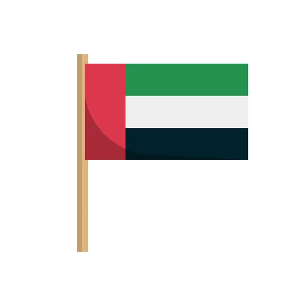 Bandera Asta Moderna Los Emiratos Árabes Unidos Vector Editable — Vector de stock