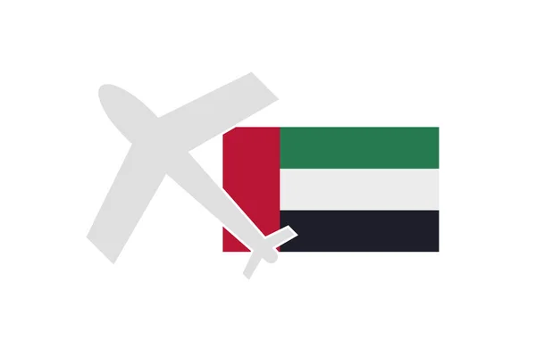 Bandera Avión Los Emiratos Árabes Unidos Viajar Dubai Vector Editable — Vector de stock