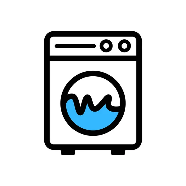 Ícone Máquina Lavar Roupa Lavandaria Vetor Editável —  Vetores de Stock