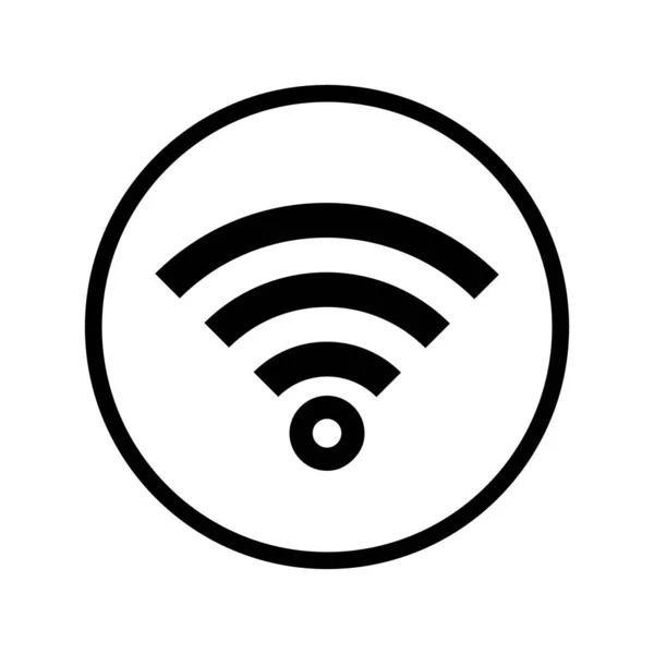 圆形Wi Fi或射频图标 可编辑矢量 — 图库矢量图片
