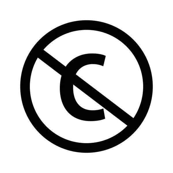 Ícone Simples Violação Direitos Autorais Vetor Editável — Vetor de Stock