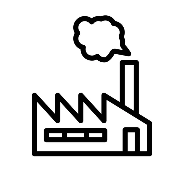 Einfache Fabrik Und Rauch Ikone Industriell Editierbarer Vektor — Stockvektor