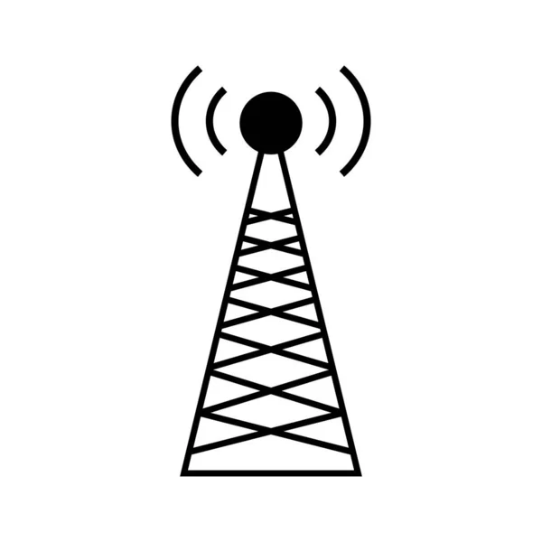 Torre Comunicação Ícone Estação Base Vetor Editável — Vetor de Stock