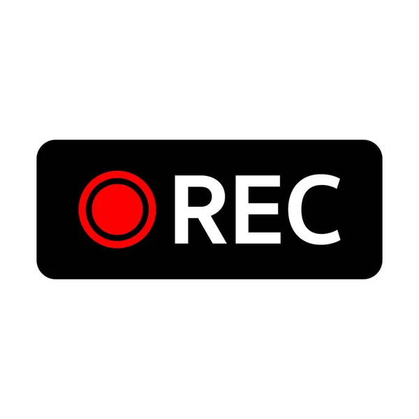 Ikona Rec Nagrywania Kamer Wideo Wektor Edytowalny — Wektor stockowy