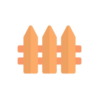 Tahta çit. Bariyer. Sınır. Düzenlenebilir vektör.