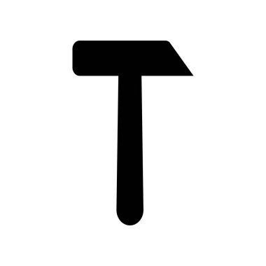 Çekiç silueti simgesi. Çalışan alet. Düzenlenebilir vektör.