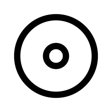 Basit CD simgesi. Video ve müzik. Düzenlenebilir vektör.