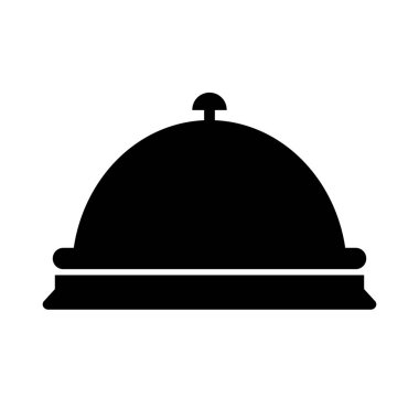 Resepsiyon çanı silueti simgesi. Masa zili. Düzenlenebilir vektör.