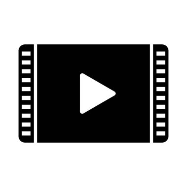 Video oynat film siluet simgesi. Düzenlenebilir vektör.