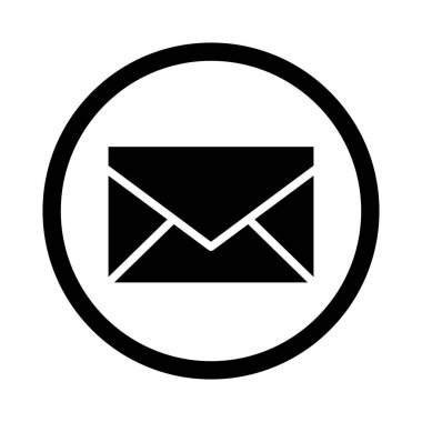 E- posta düğmesi siluet simgesi. Düzenlenebilir vektör.