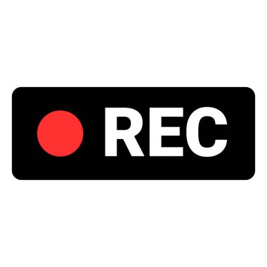 Kamera ikonu kaydediliyor. REC simgesi. Sinematografi. Düzenlenebilir vektör.