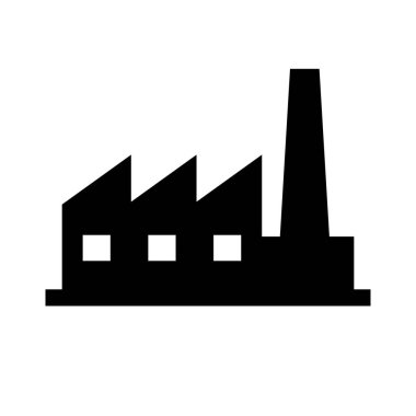 Fabrika silueti simgesi. Üretim ve endüstri. Düzenlenebilir vektör.