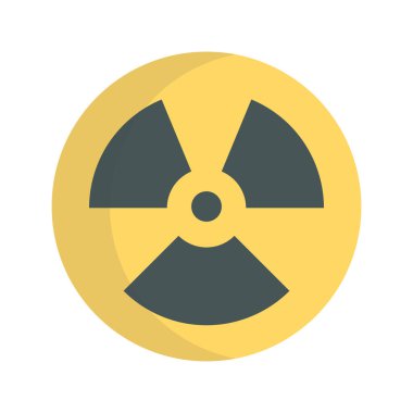 Düz tasarım radyoaktif sembol. Nükleer ya da atomik enerji. Düzenlenebilir vektör.