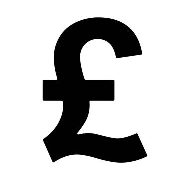 Sterling siluet simgesi. Düzenlenebilir vektör.