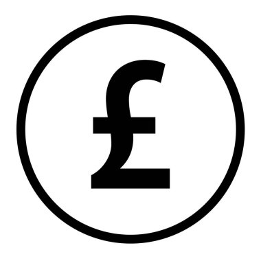 Yuvarlak Sterlin Siluet ikonu. Düzenlenebilir vektör.