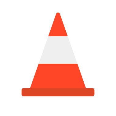 Yol konisi simgesi. Yol ve inşaat aletleri. Sütun. Düzenlenebilir vektör.