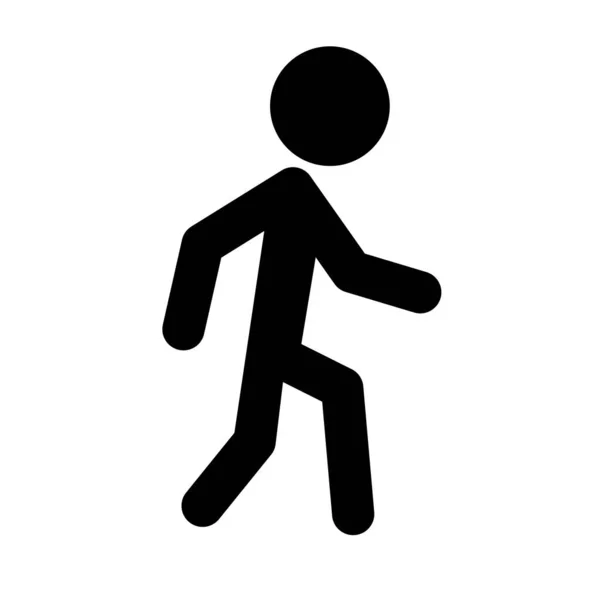 人のシルエットアイコンを歩く 編集可能なベクトル — ストックベクタ