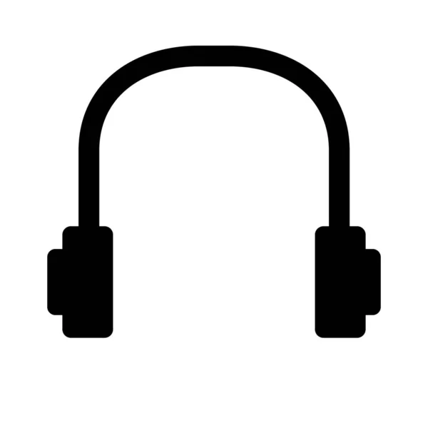 Ακουστικά Headband Εικόνα Σιλουέτα Επεξεργάσιμο Διάνυσμα — Διανυσματικό Αρχείο