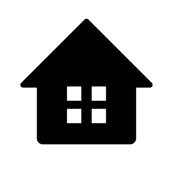 4窓の家のシルエットアイコン 編集可能なベクトル — ストックベクタ