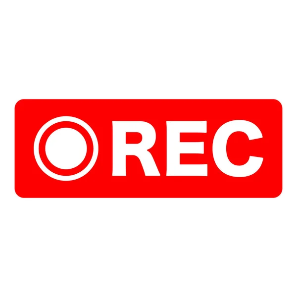 Rec Düğmesi Video Kayıt Düğmesi Düzenlenebilir Vektör — Stok Vektör
