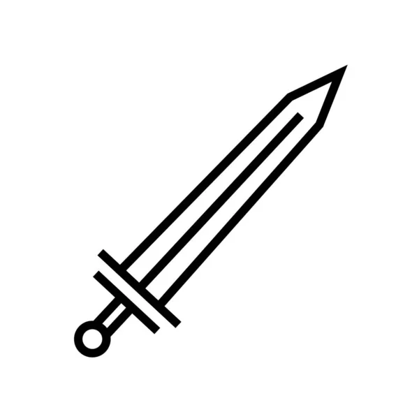 Ikona Miecza Broń Pozycja Ataku Wektor Edytowalny — Wektor stockowy