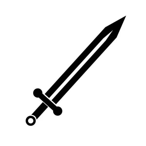 Schwert Waffe Silhouette Symbol Editierbarer Vektor — Stockvektor